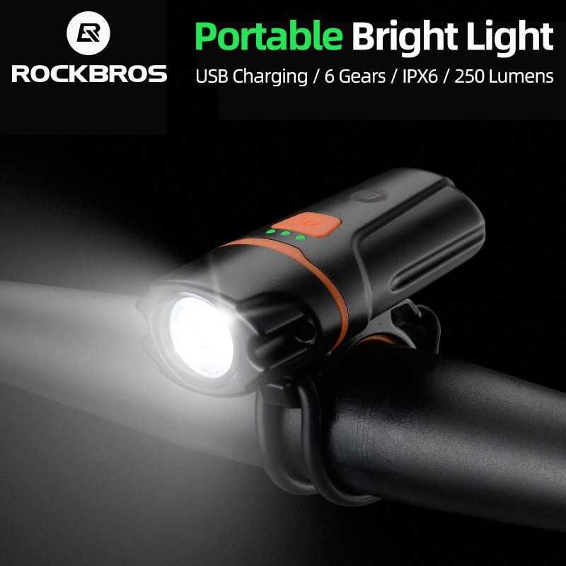 Rockbros Lampu Sepeda USB Rechargeable 2000mAh 300 Lumens