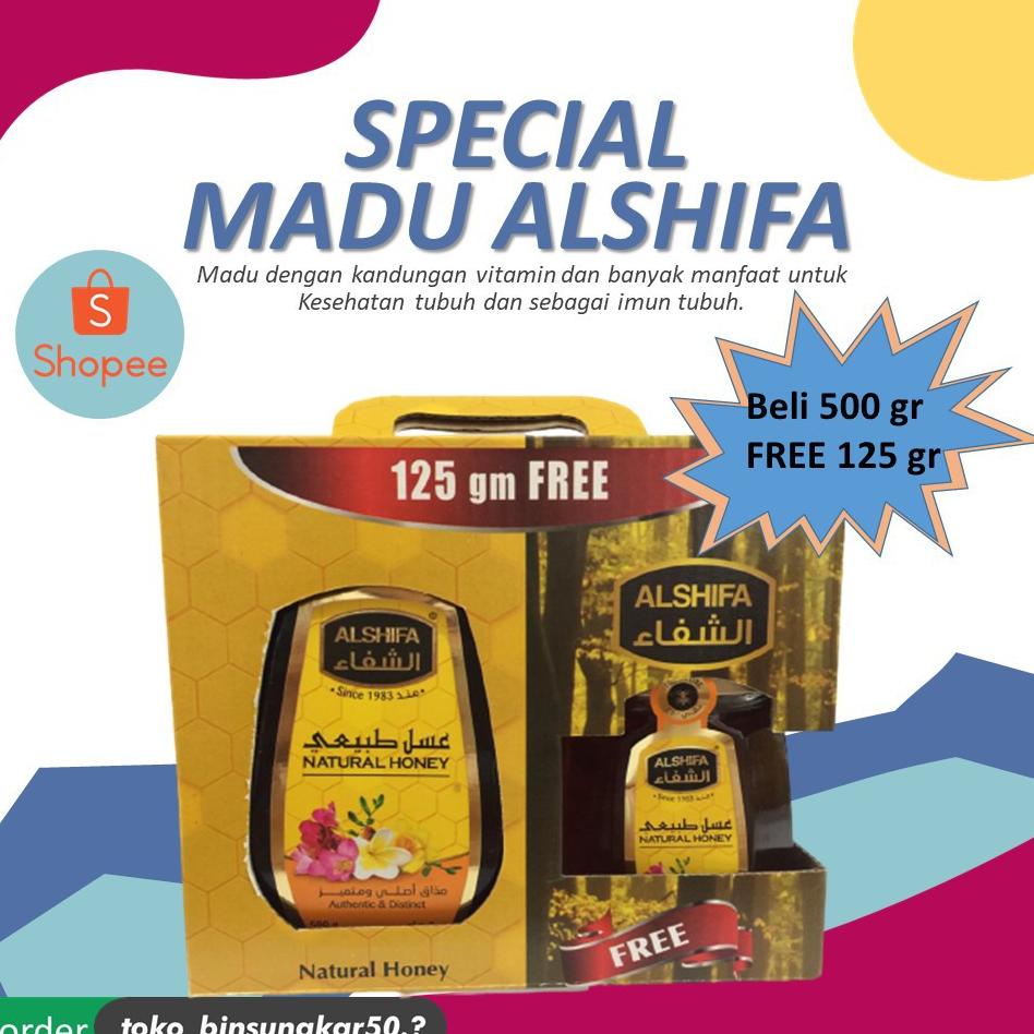 

IFL-LOVE Madu Alshifa 500 gr FREE 125 gr Promo 100% MADU ASLI MURNI / MADU ARAB ORIGINAL ALSYIFA Banyak Bonus
