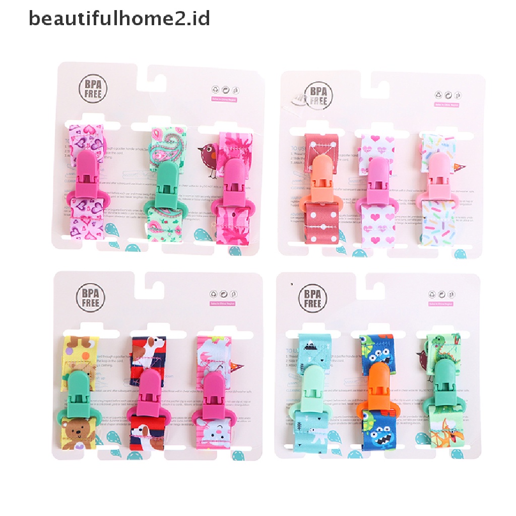 (Beautifulhome2.Id) 3pcs / Set Klip Rantai Holder Dot Empeng Bayi