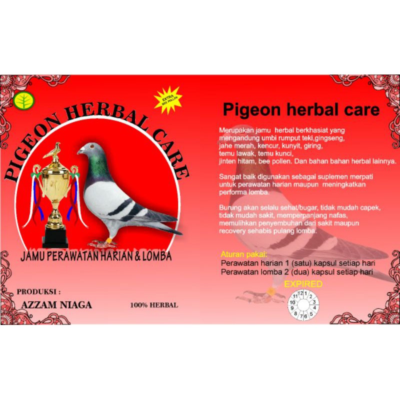 JAMU MERPATI PIGEON HERBAL CARE ( Meningkatkan performa Lomba burung Merpati Pos dan Tinggian )