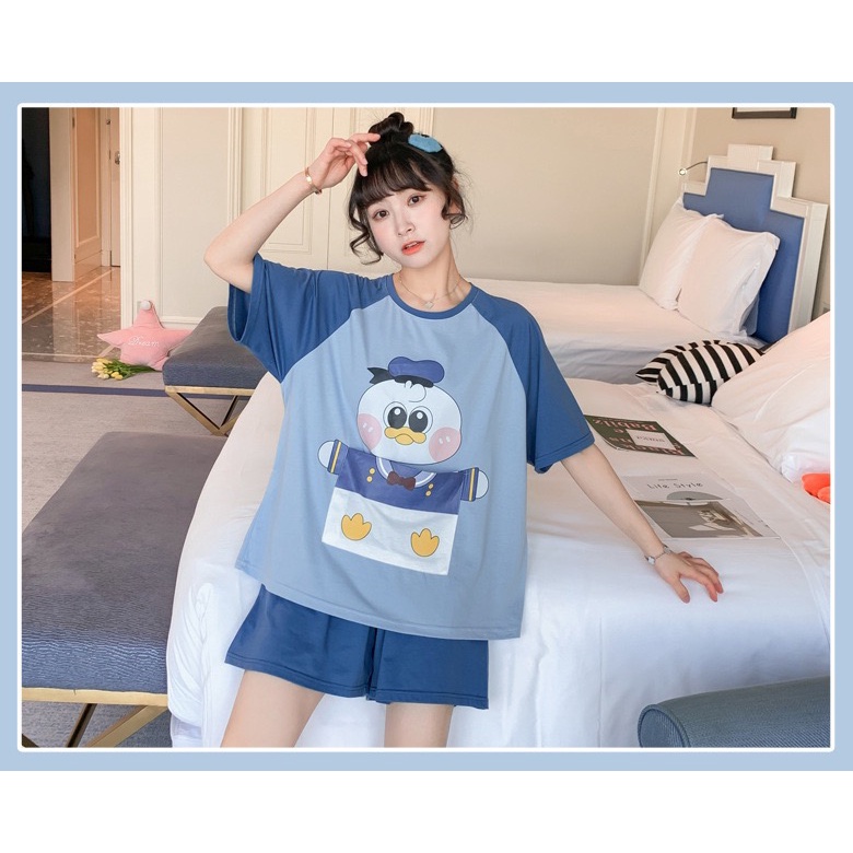 BAJU TIDUR PIYAMA SETELAN HOTPANT HP OVERSIZED IMPORT