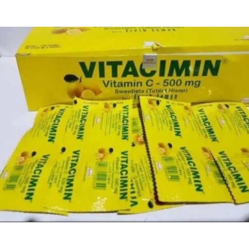 

Vitacimin Lemon 5 strip 1 strip @2 tablet hisap 5 strip = 10 Tablet