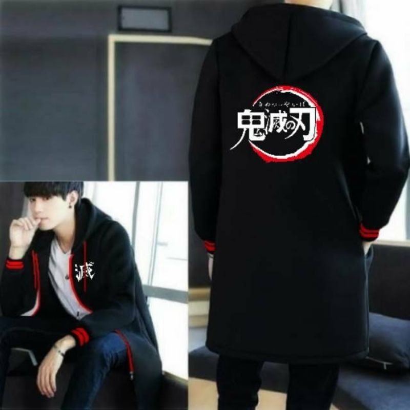 JAKET JUBAH SWEATER HOODIE PRIA-WANITA WIBU ANIME DEMON SLAYER KIMETSU NO YAIBA TENJIRO COOSPLAY KER