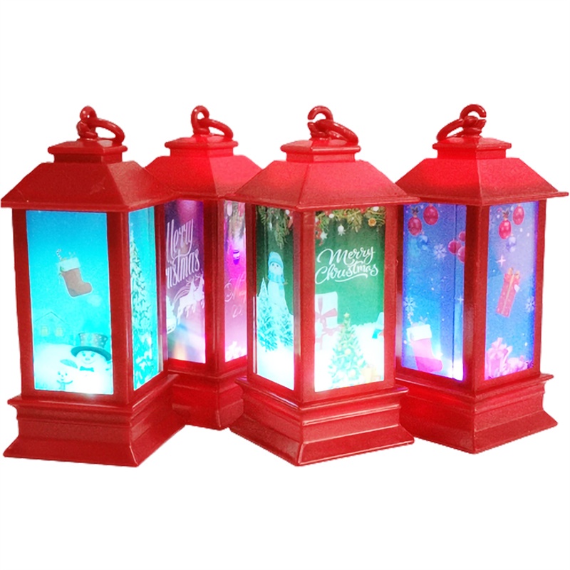 Lentera Lilin Natal Gaya Vintage Dengan Lampu Led Ukuran 5.5x2.1 Inch