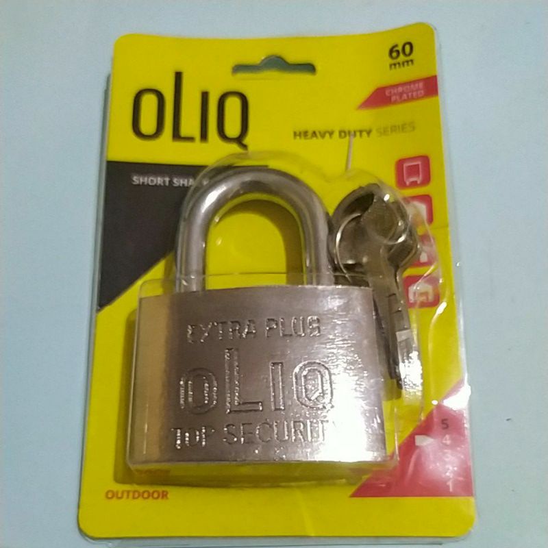 Gembok oliq 60 mm. gembok rumah pagar pintu / gembok rantai/kunci gantung leher pendek 60mm Oliq atau merek XP Tool harga 1 pc