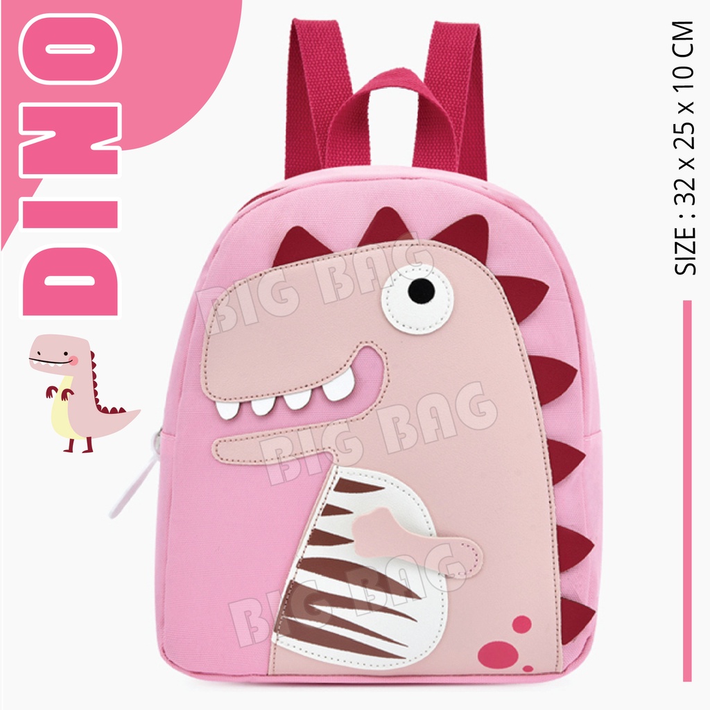 PTS - Ransel Sekolah Anak Dinosaurus 3D CARTOON EFFECT - PINK - School Bag Tas Sekolah Anak - Tas Anak Sekolah