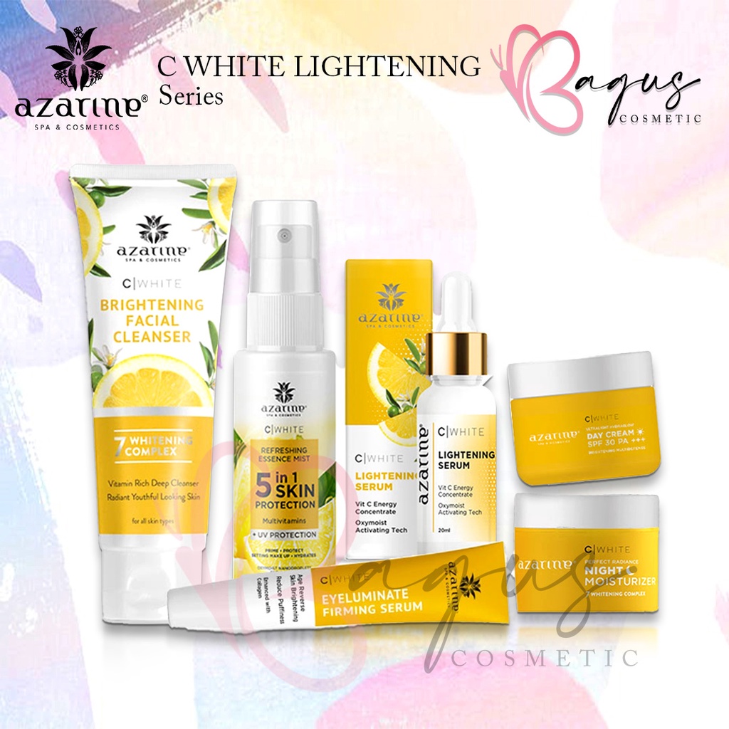 ⭐BAGUS⭐ AZARINE C WHITE LIGHTENING SERIES | Facial Wash Serum Night / Day Cream / Face Mist Eye