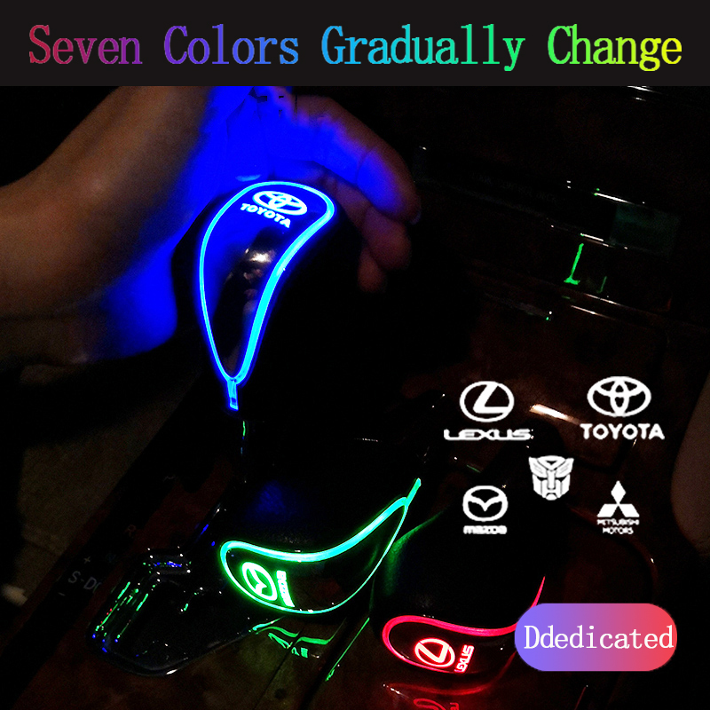 Activated Multi-color Gear Shift Knob LED Light Car Logo Gear Shift Knob Lever for Toyota Mazda Mitsubishi Lexus Hyundai