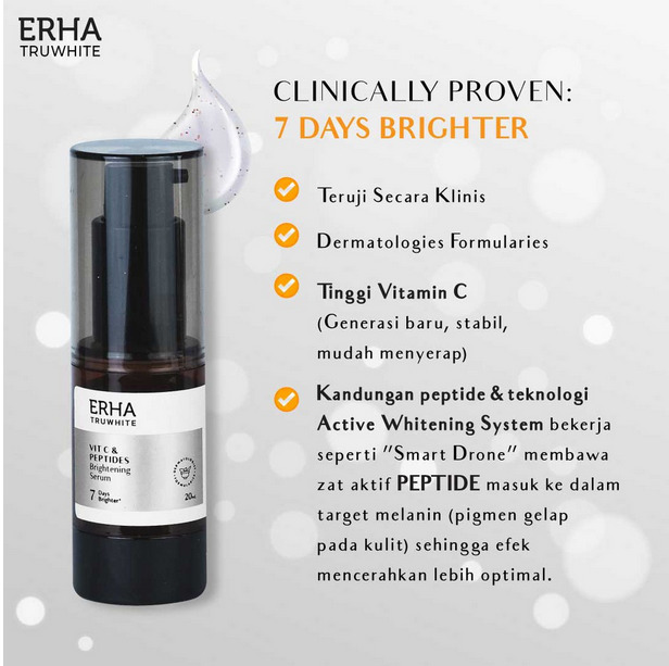 ERHA Vit C Peptides Brightening Serum - SERUM PENCERAH WAJAH 20ML