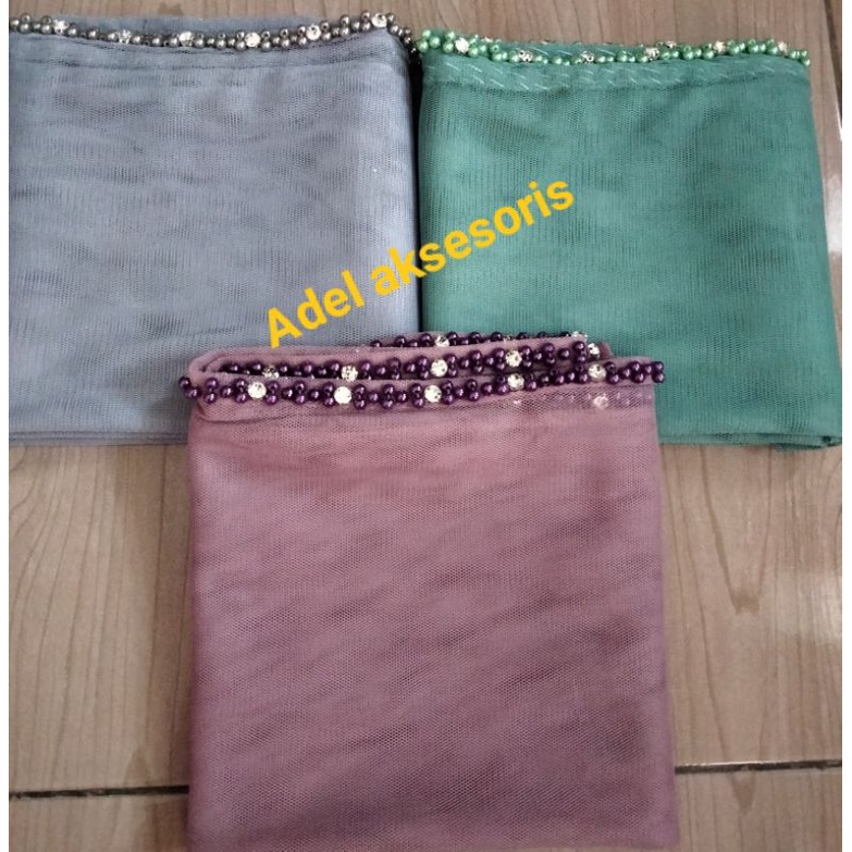 Hijab Peil Mutiara/Daimon cangkang/Jilbab Pengantin/Hijab Pangantin-2