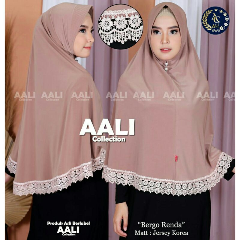 kerudung renda polos jersey korea premium jilbab renda jersey premium AALI collection