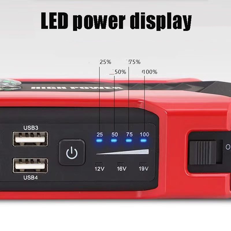 （Dalam stok, dikirim dari Jakarta)ulai darurat power supply mobil spare starter 12 V penyala mobil multi-fungsi pembantu bank daya baterai, senter, bank daya, palu pengaman, penting perjalanan