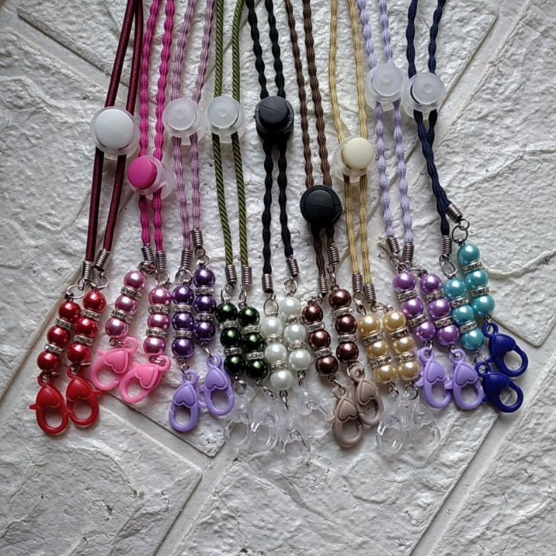 strap masker  2 in 1 mutiara - kalung masker mutiara