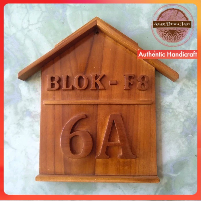 Nomor rumah atau nomer rumah kayu jati (Bisa custom)