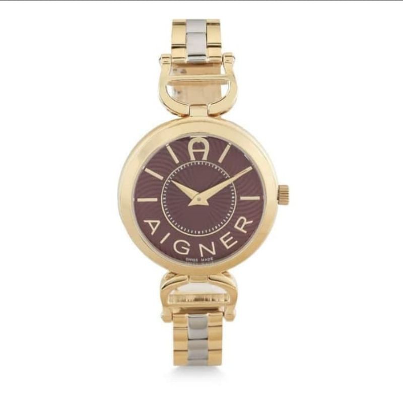 JAM TANGAN WANITA RANTAI AIGNER A24254D SWISS MADE