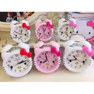 (250 gr) Jam Weker Beker Alarm Karakter Doraemon Hello Kitty Keroppi Suara Kring Sangat Nyaring