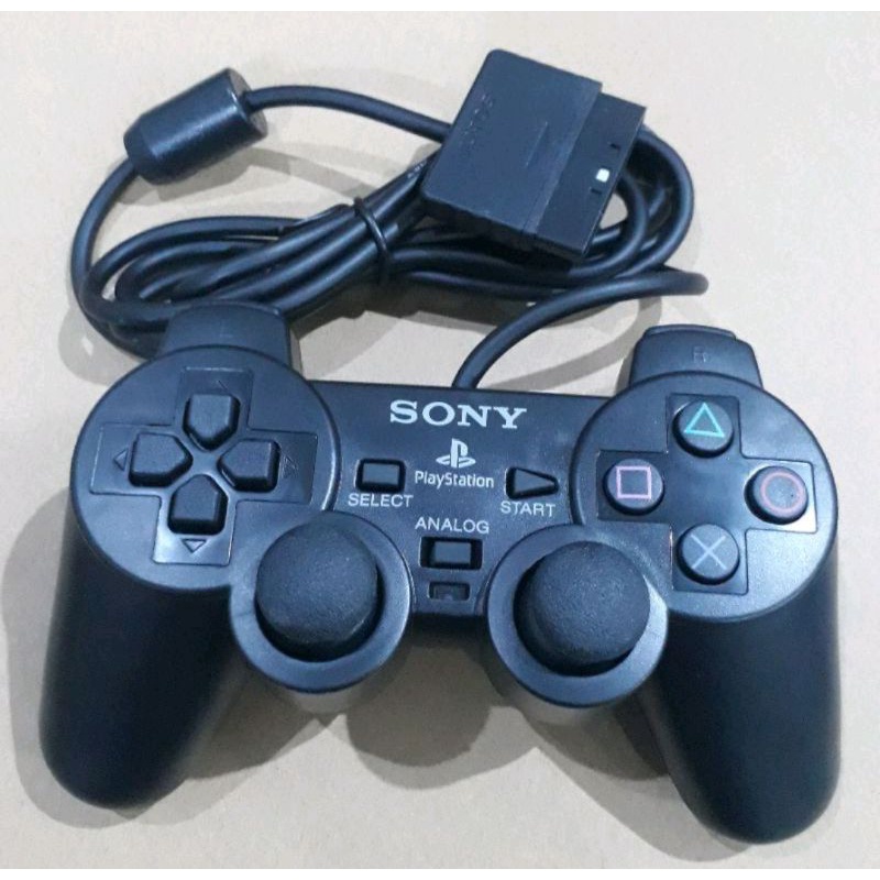 STIK STICK PS2 PS 2 1 GETAR ORI ORIGINAL PABRIK CONTROLLER SONY PS2 WIRED KABEL STICK PLAYSTATION 2