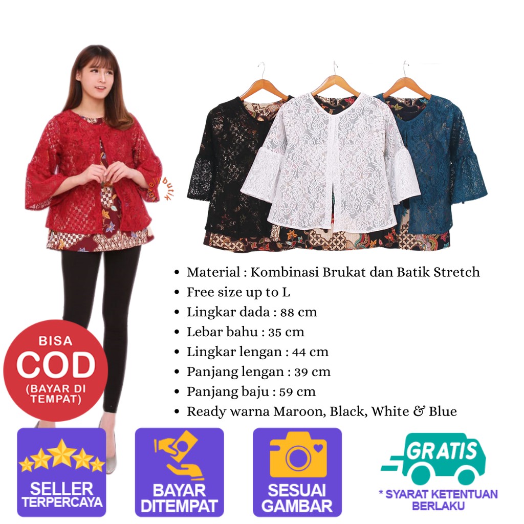 Lovelybutik Baju Batik Wanita Atasan Blouse D3la Atasan Batik Wanita Modern Terbaru Bahan Premium