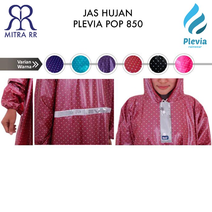 Jas Hujan Ponco Plevia 850 Pop Poncho Polkadot Motor Unisex