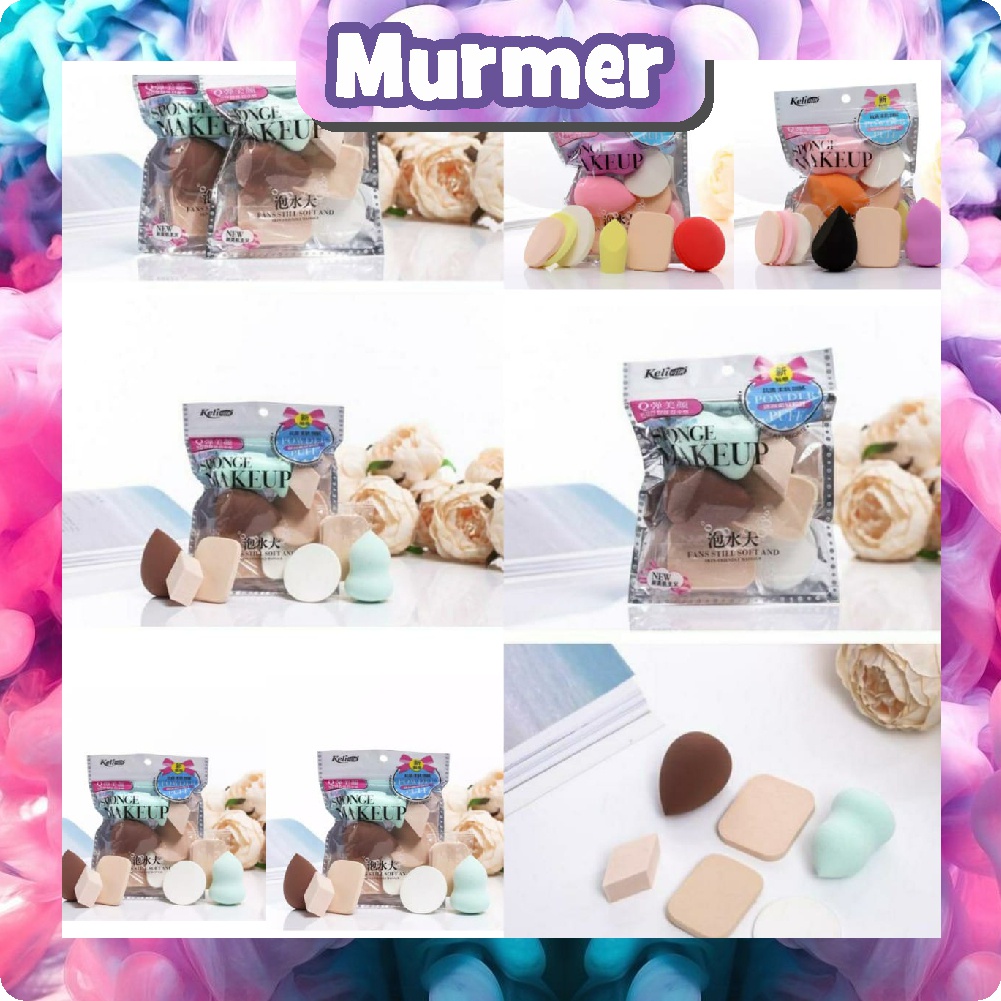 Murmerofficial R421 Spons Foundation Pembersih Make Up Wajah SPONS-Spons Make up 1 Set Isi 6 Pcs