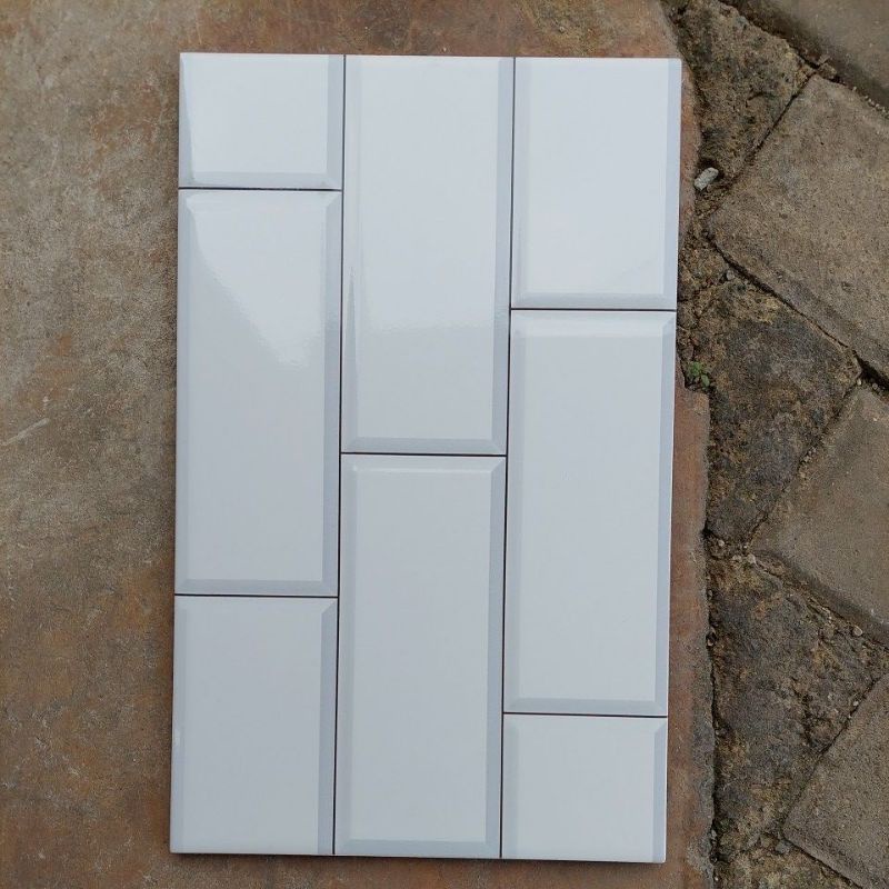 KERAMIK DINDING DAPUR KAMAR MANDI KIA CRYSTAL WHITE 25X40 KW1