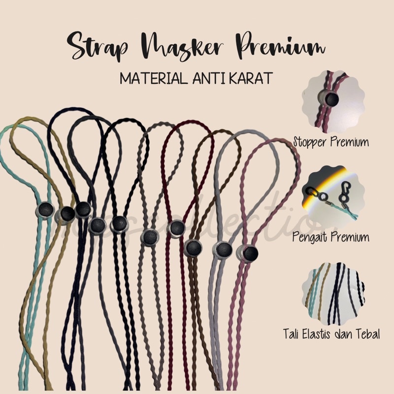 NC - Strap Masker Konektor Headloop 2 in 1 Bahan Elastis/ Strap Masker/ Strap Konektor Masker Hijab