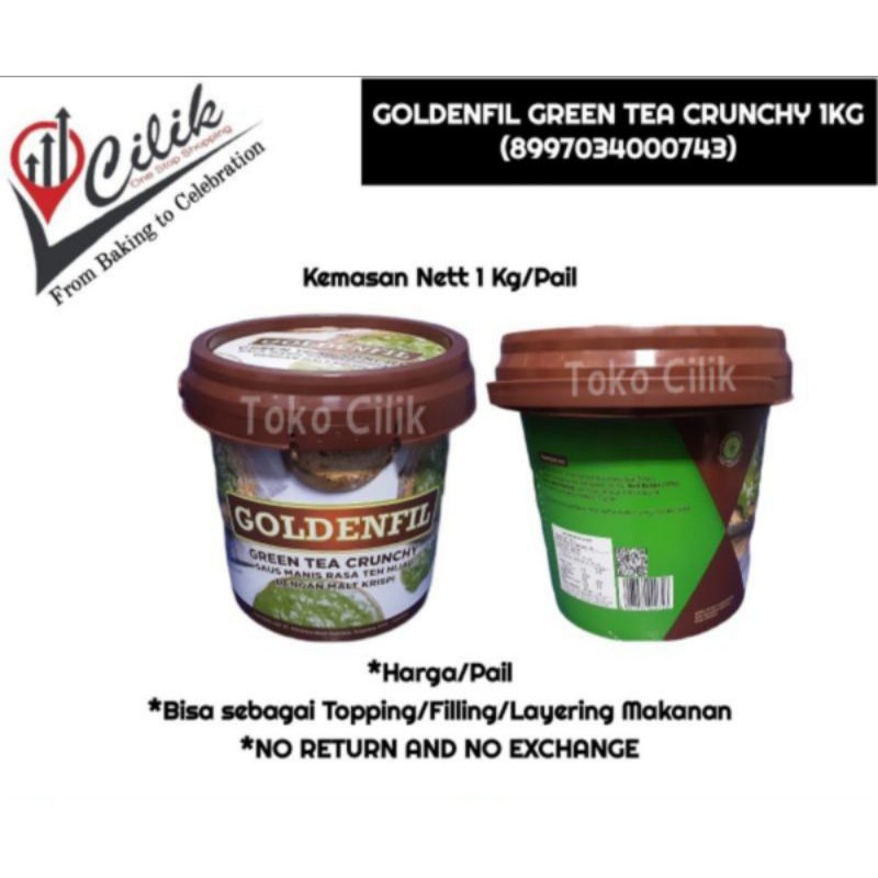 

goldenfil selai greentea 1kg crunchy jam oles topping kue roti donat