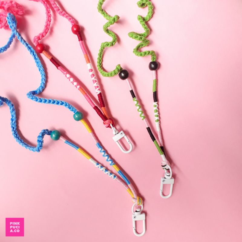

Custom Boho Strap Cardholder / lanyard idcard / gantungan hp / pod