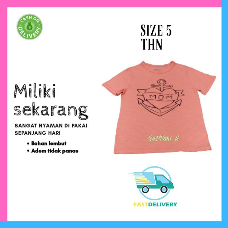 Kaos Anak Perempuan Kaos Anak Cewek Cewe Tangan Pendek 5 thn Murah Branded Original