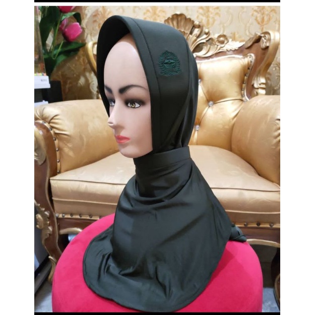 jilbab pdh kowad hijau logo