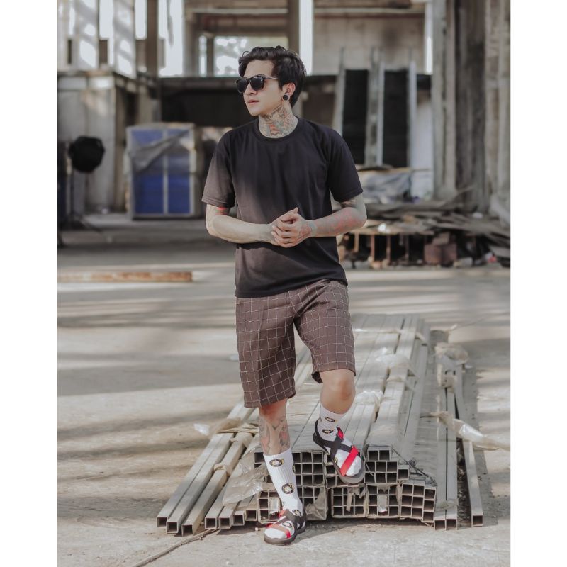 CELANA PENDEK TARTAN KOTAK KOTAK pria cowok lakilaki murah