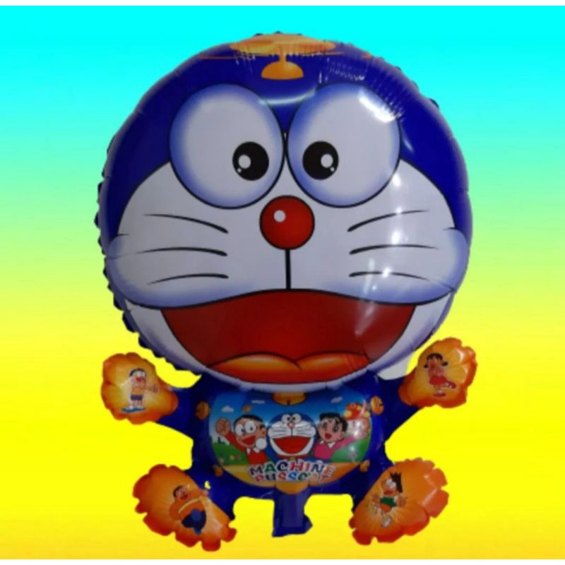 DORAEMON BIRU BALON GAS, BISA TERBANG (BALON KARAKTER BALON FOIL)