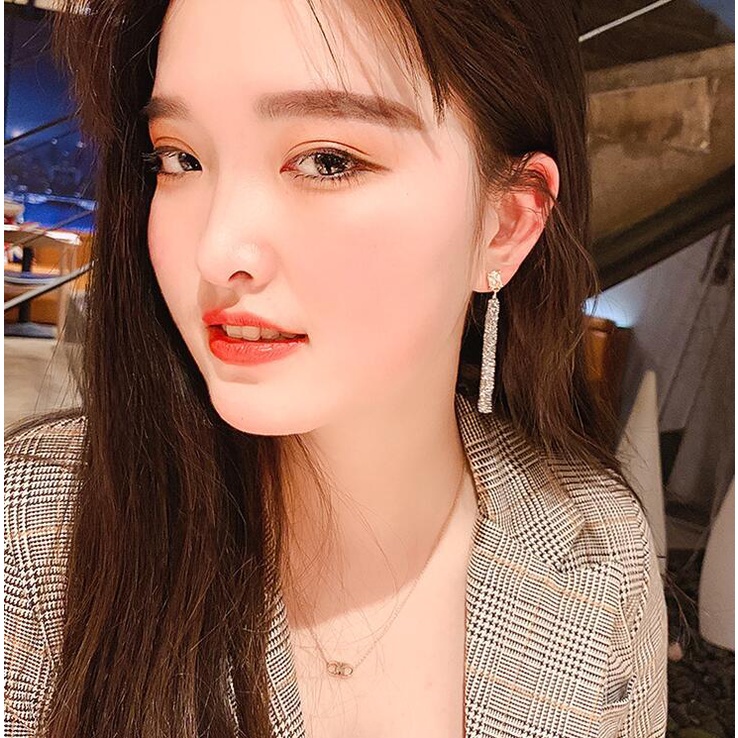 Sterling silver jarum rasa crystal anting-anting untuk Wanita Baru Fashion Jepang dan Korea pribadi