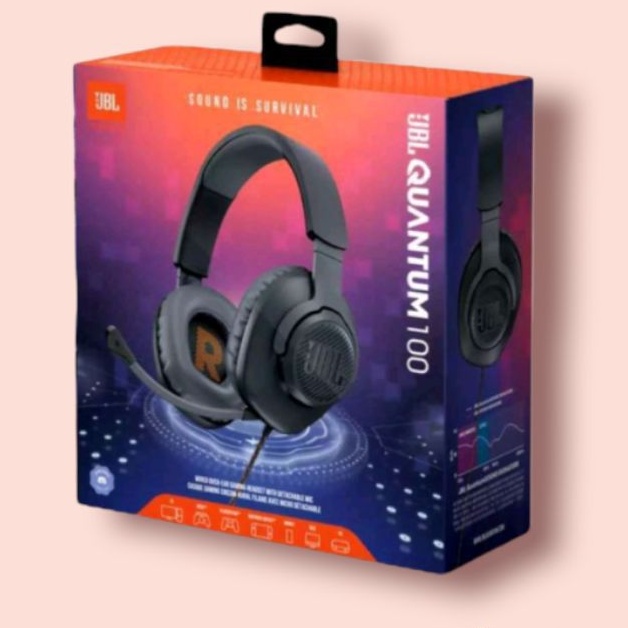 Headset JBL Quantum 100 - Wired Over-Ear Gaming Headphones