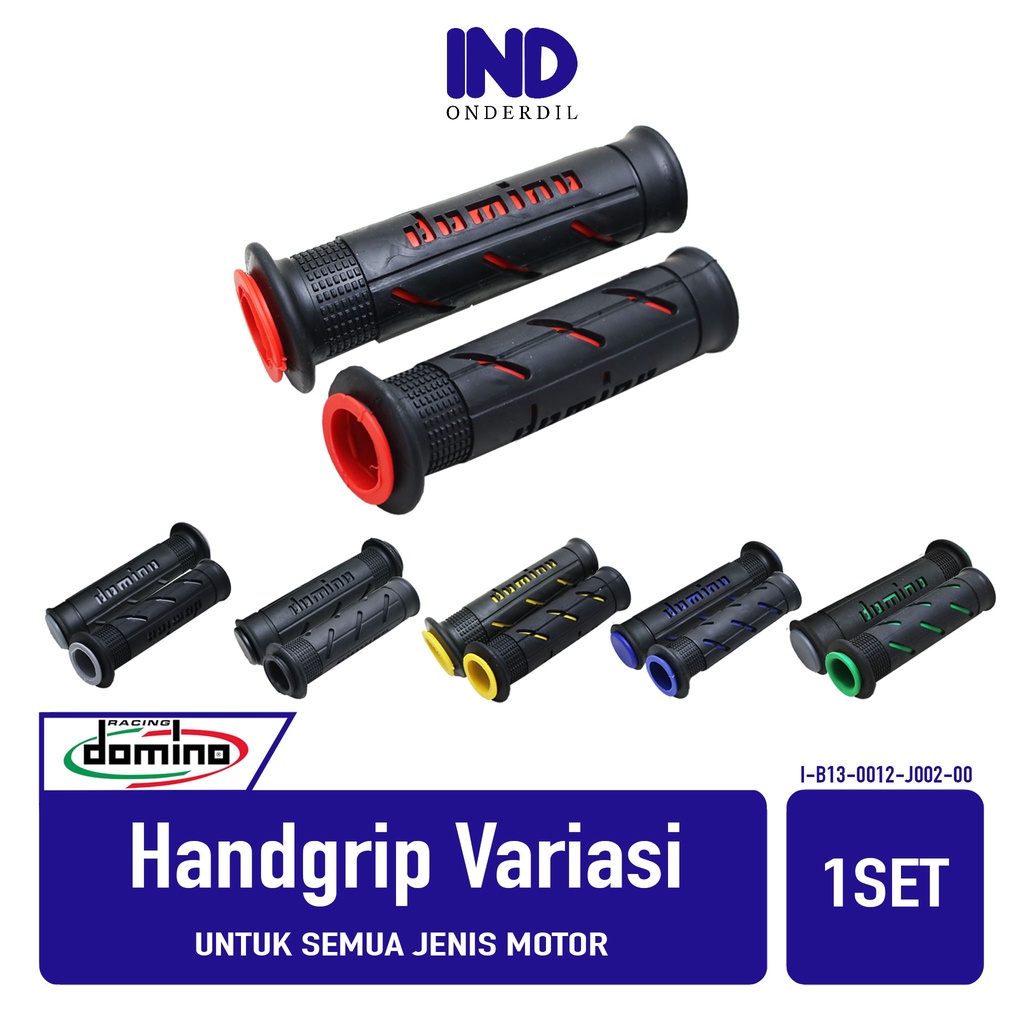 Handle-Hand Grip-Fat-pad Assy-Handfat-Handpad-Handgrip-Handlegrip Sisik-Garis Domino Motor Variasi Universal-Untuk Semua Jenis Motor Merk Domino Merah-Biru-Hijau-Abu-Hitam-Kuning