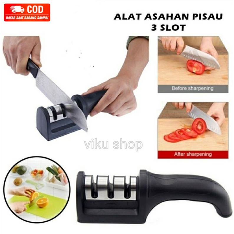 Alat Pengasah Pisau Dapur Tajam Serbaguna 3IN1 Asahan Gunting