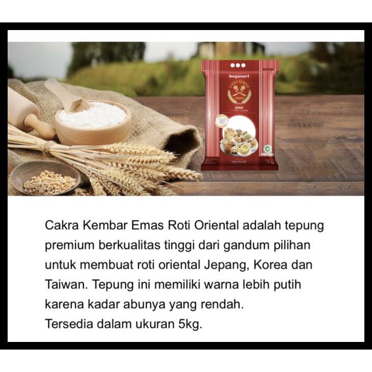 

TERBARUU!! Terigu Cakra Kembar Emas untuk Roti Oriental kemasan 5kg TERLARIS