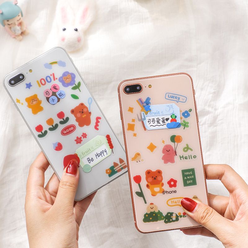 

[3 Lembar/Sheets] Sticker/Stiker PET Kartun Lucu DIY Scrapbook Dekorasi Stiker Alat Tulis/Stationary/Case Hp/Buku Harian/Diary Book