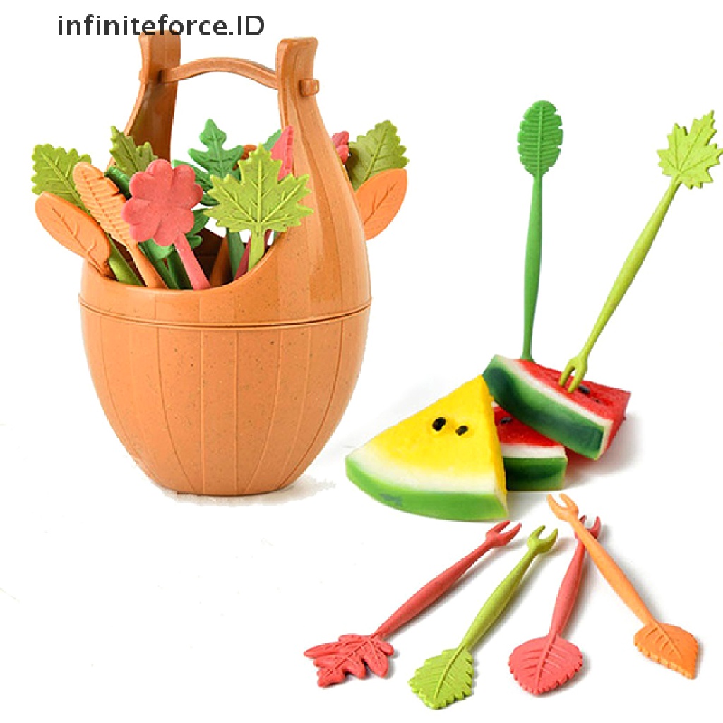 16pcs / Set Garpu Buah / Dessert Mini Motif Kartun Untuk Dekorasi