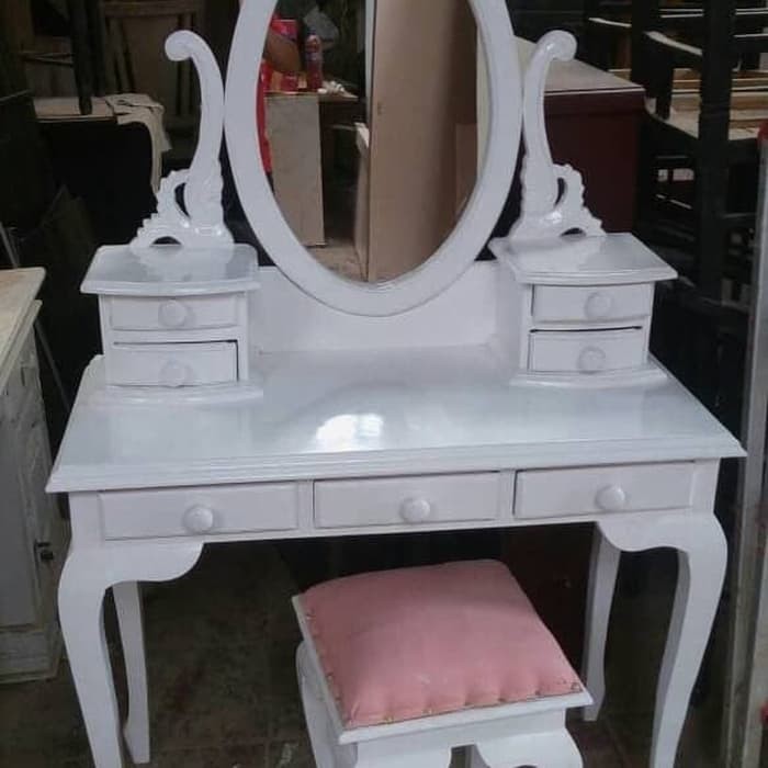 meja rias cantik jati asli