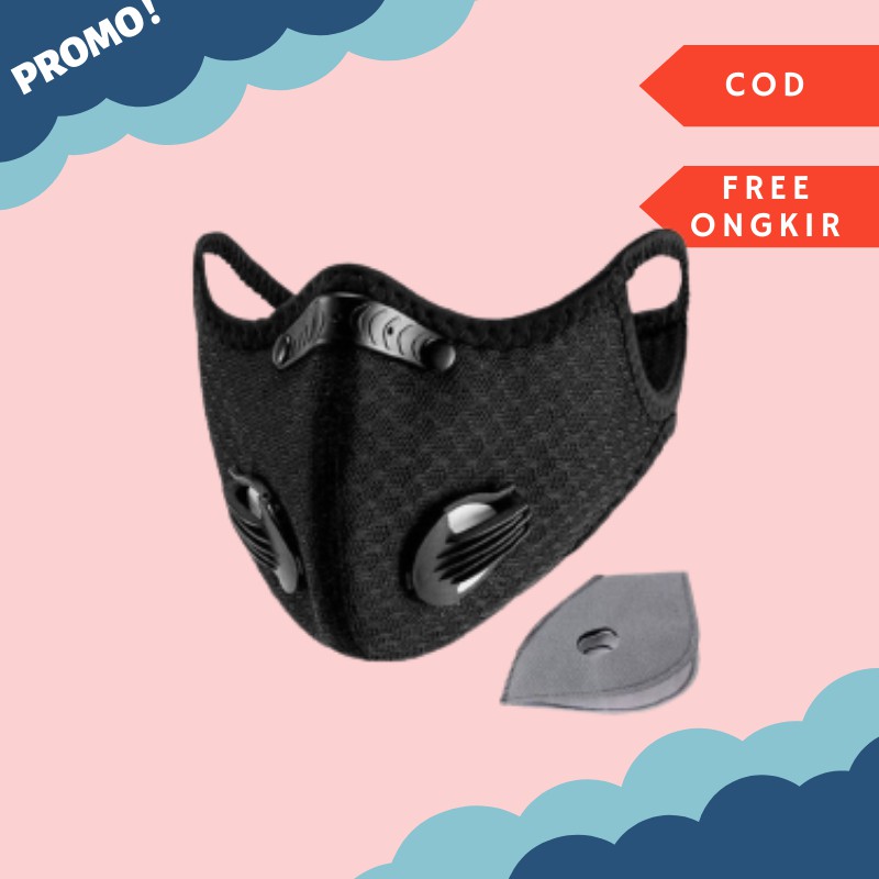 MASKER KN95 SPORT MASK FILTER KARBON MASKER OLAH RAGA MASKER KESEHATAN KAIN MOTIF BRUKAT MURAH