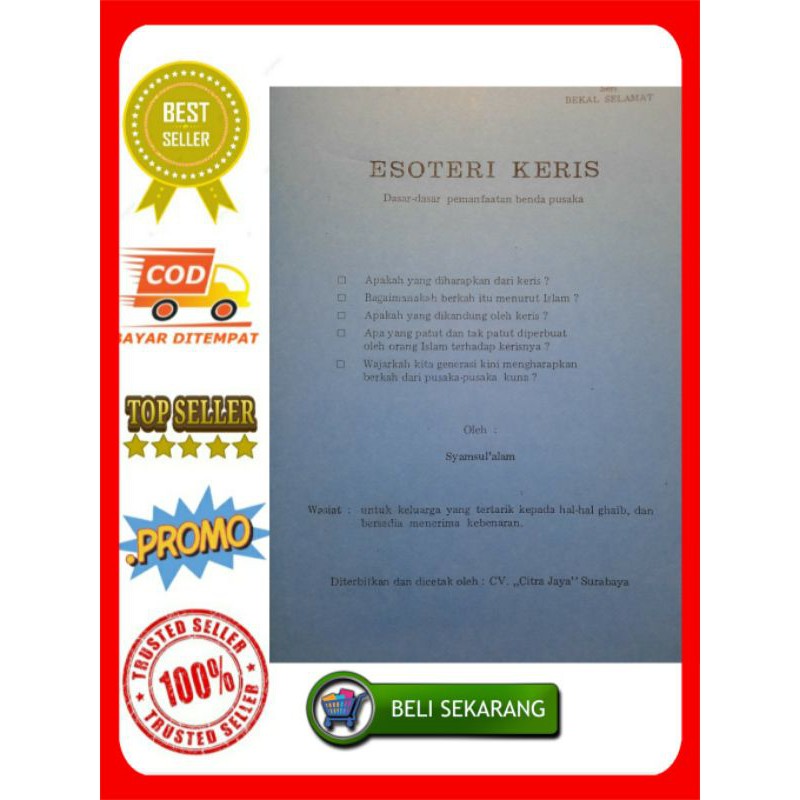 buku esotsri keris dasar dasar  pemanfaatan benda pusaka