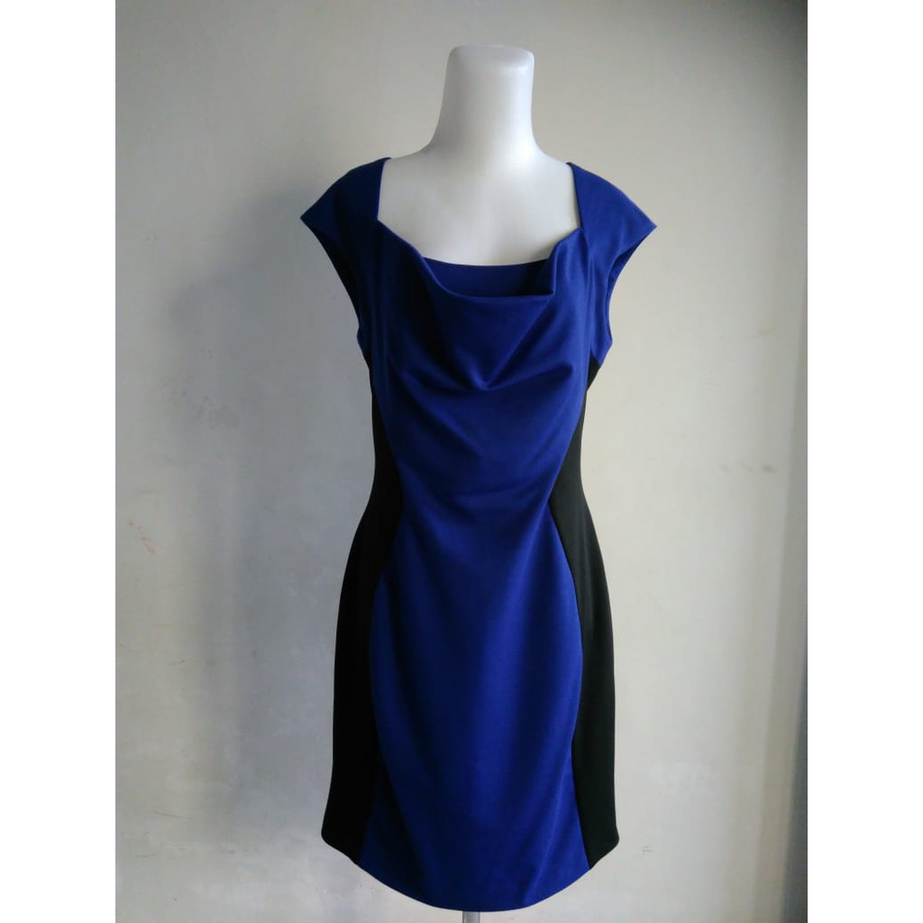 Dress Body Line Blue Black - Baju Pesta Preloved / Baju Pesta Second