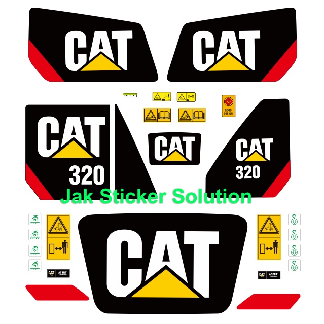 Stiker  Excavator Caterpillar Cat 320  Sticker Alat berat