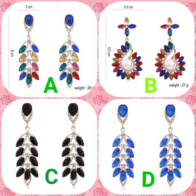 Anting model korea berbagai warna