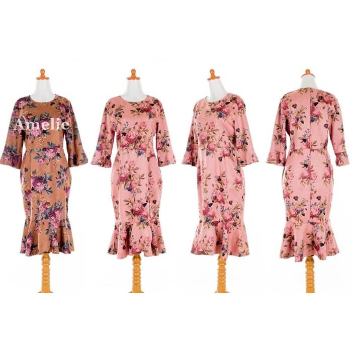 Party Midi Dress Gaun Pesta Mermaid Wanita Korea Import AB732573 Pink Murah