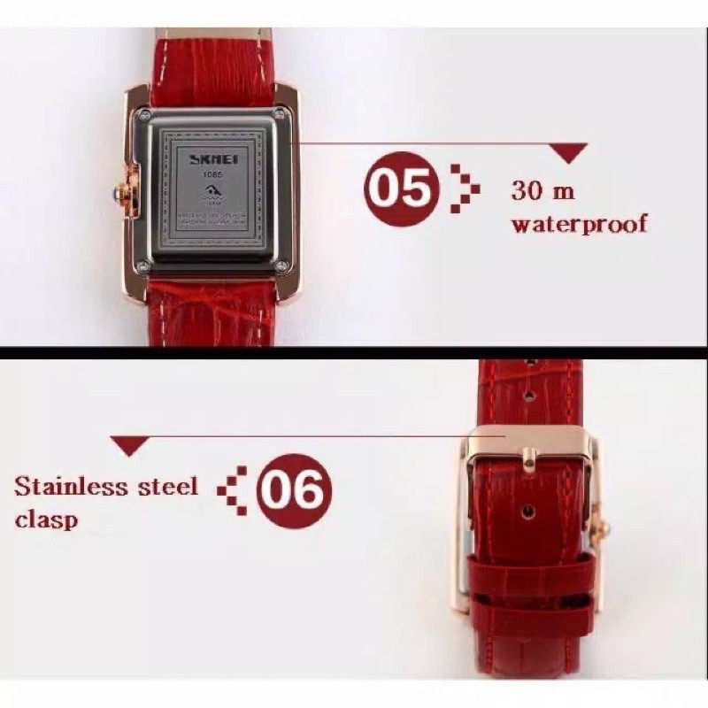 SKMEI 1085 ORIGINAL Jam Tangan Quartz Anti Air dengan Strap Kulit