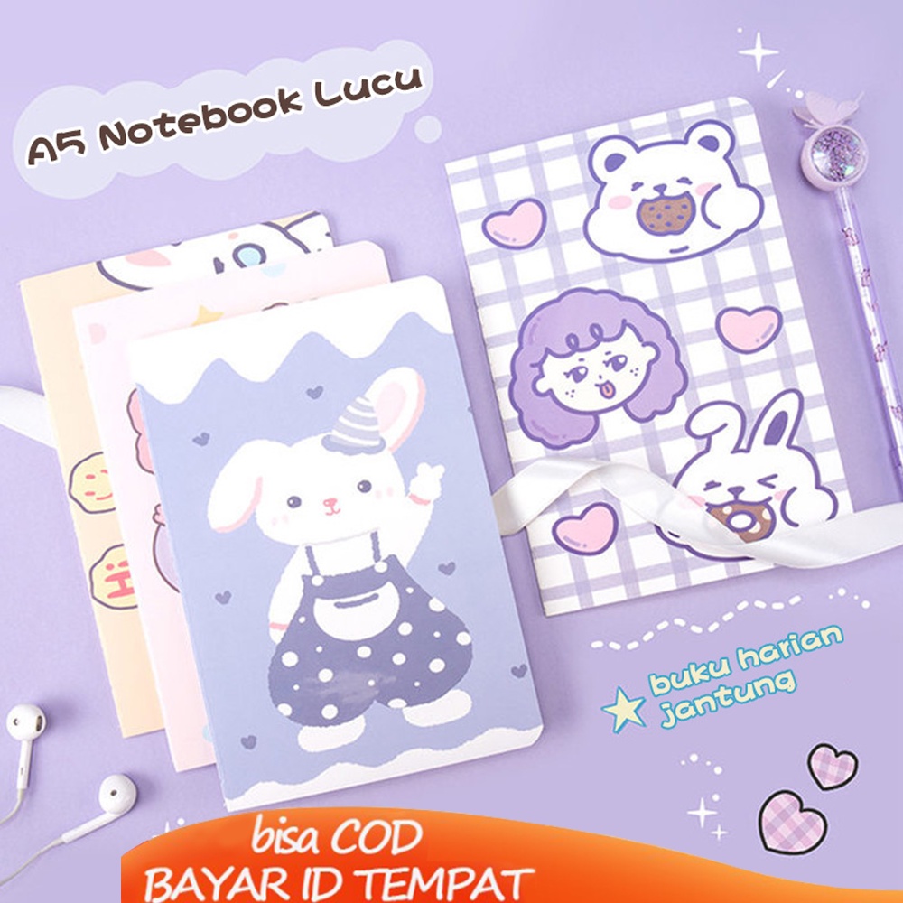 

COD❤️Kreatif A5 Notebook Lucu Alat Tulis Siswa Kantor Notepad Perlengkapan Kantor Buku Tulis Baca Impor Dari Korea Selatan Murah
