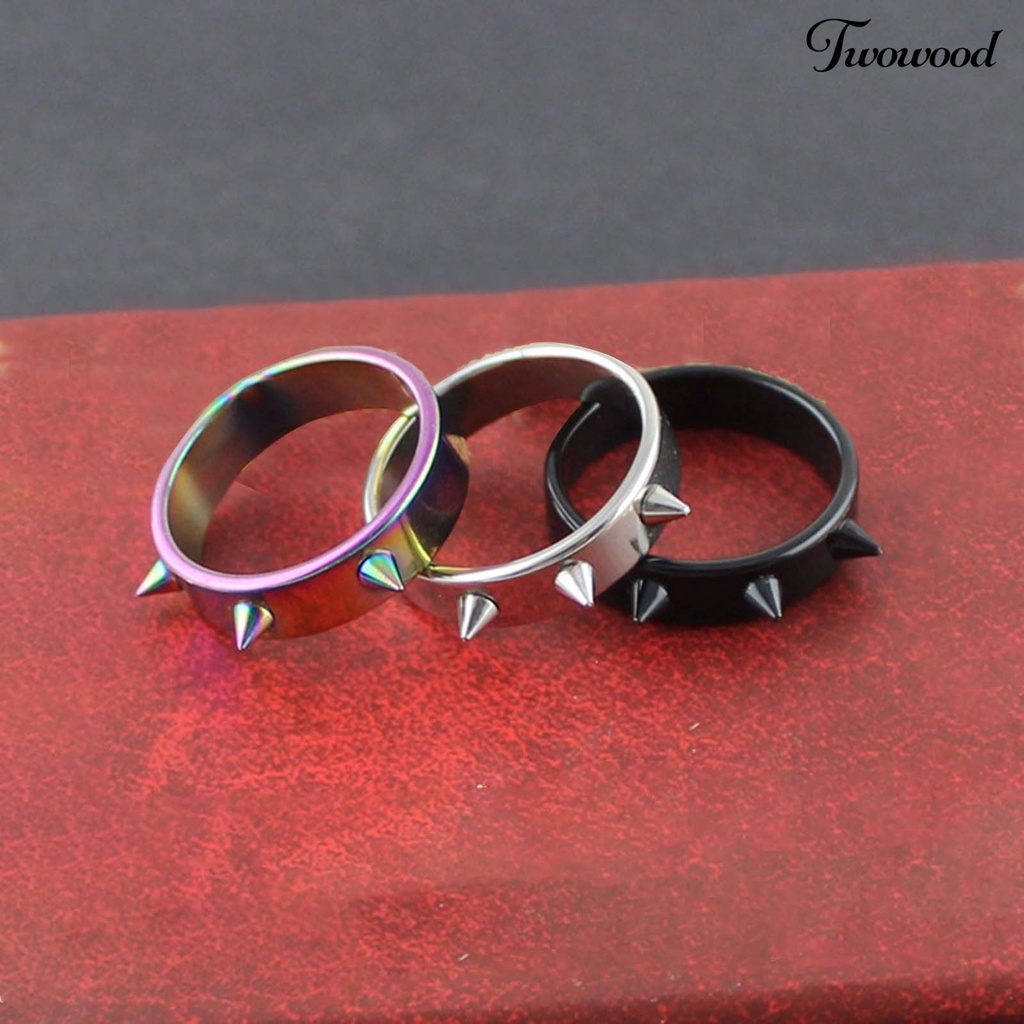 Twowood Portable Ring Easy Match Stainless Steel Decorative Exquisite Finger Ring for Daily