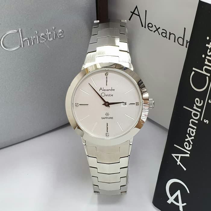 JAM TANGAN WANITA ALEXANDRE CHRISTIE AC 8568 / AC8568 SILVER WHITE ORIGINAL